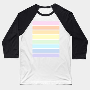 Pastel rainbow stripe - horizontal Baseball T-Shirt